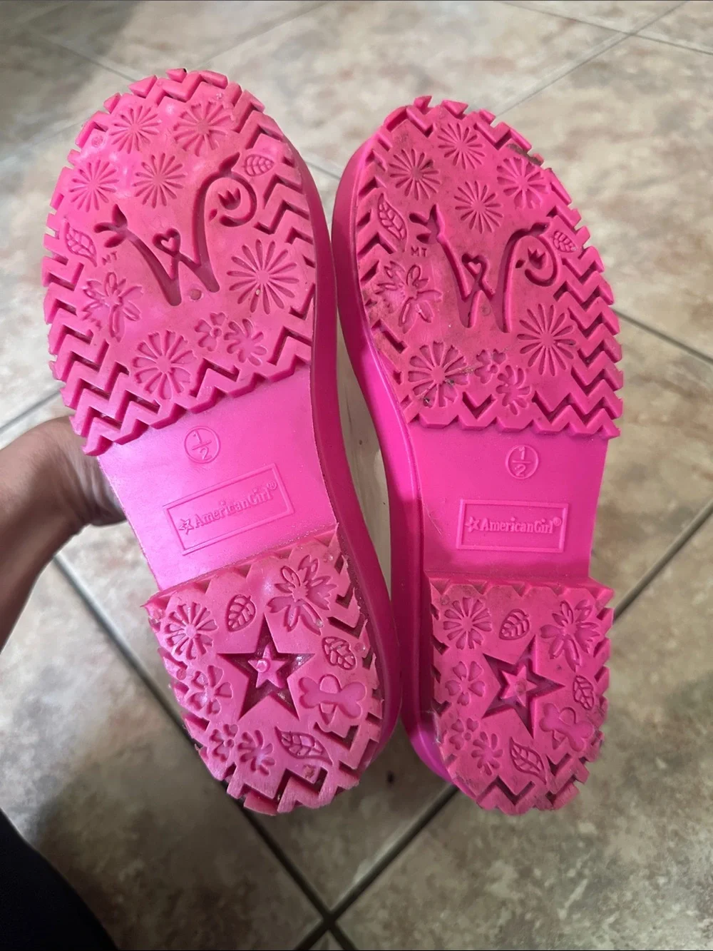 American Girl Wellie Wishers clear Rain boots  Peek a Boo Wellies 1/2